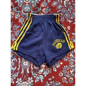 Vtg 70s 80s Girls Gym Shorts XS 24 2" Inseam Michigan Wolverines NWOT Teen